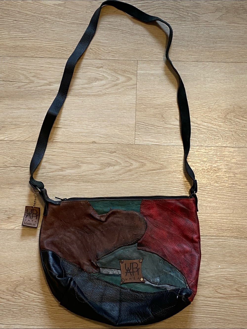 URIA Artisan Patchwork 100%  Leather Crossbody Bag